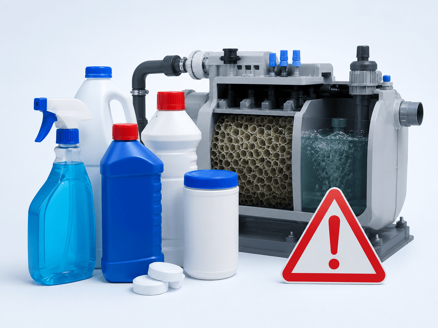 Produits désinfectants puissants à éviter dans une station biologique